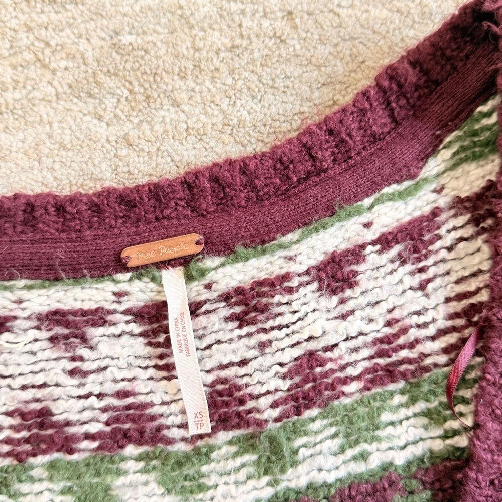 Free People Lovestruck Cropped Fair Isle Sweater Vest Size x-Small - Picture 5 of 10